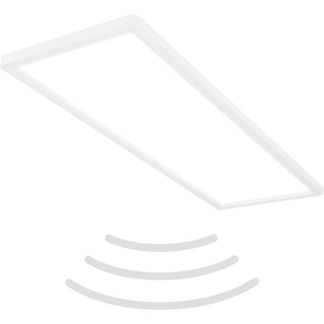BRILONER Plafonnier LED ultraplat avec détecteur de mouvement - Lampe de salle de bain LED IP44, panneau de plafond extra plat pour les pièces humides, 58 x 20 x 3 cm (LxlxH)