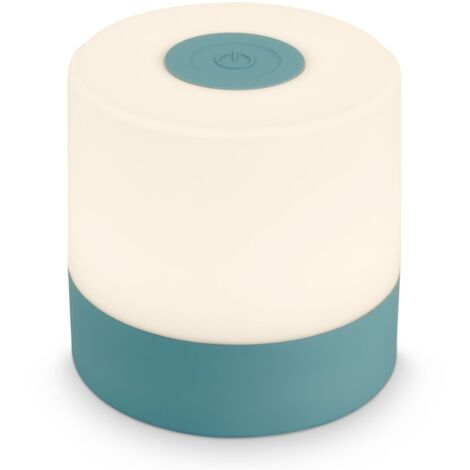 BRILONER SMAL Lampe de table LED sans fil tactile dimmable 7x7 cm 2700 K blanc chaud IP44 batterie USB C bleu lampe nuit table salon terrasse