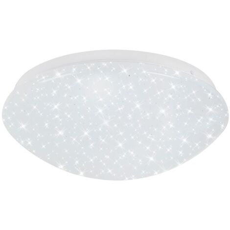 BRILONER STELO Lampada da soffitto a LED per bagno, IP44 protezione dagli spruzzi d'acqua, decorazione a stelle, dimmerabile in 2 livelli, luce bianca calda e bianca neutra, bianca, 28 x 6,5 cm