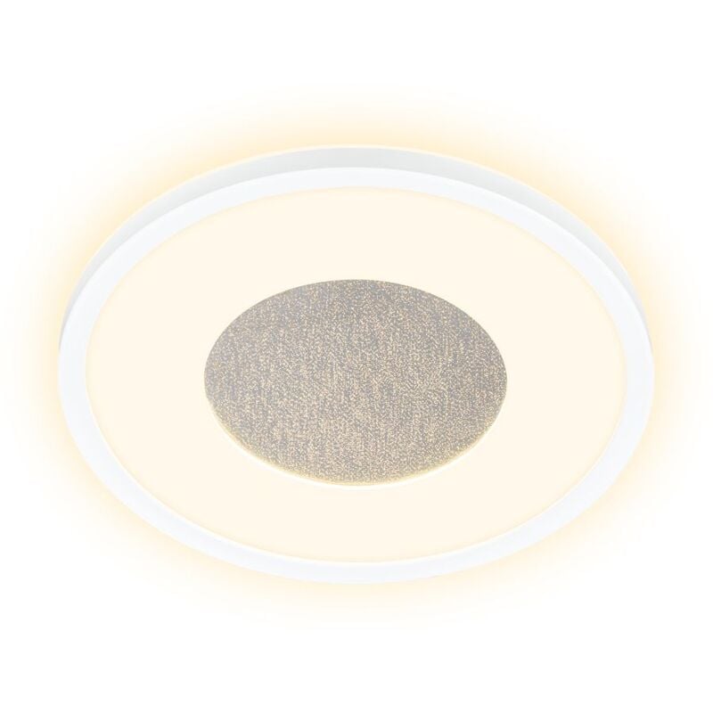 Briloner - Sufit Kristal led plafonnier, effet scintillant, bordure lumineuse élégante, lumière indirecte, lumière blanche chaude, blanc, Ø29 x 3 cm