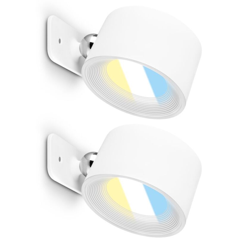 Briloner TARI Lot de 2 lampes LED murales à batterie, magnétiques, CCT, variateur tactile, recharge USB-C, blanc, 9x7,5x4 cm Briloner TARI Lot de 2 lampes LED murales à batterie, magnétiques, CCT, variateur tactile, recharge USB-C, blanc, 9x7,5x4 cm