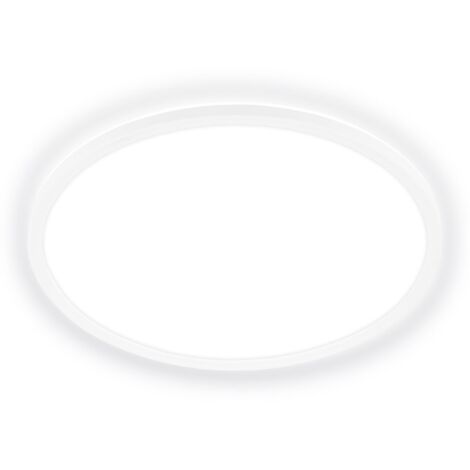 Briloner Tava A Lampada da soffitto a LED, CEE A Sorgente luminosa con 14W a 3000lm, piatta, luce indiretta, lampada da salotto, cucina, pannello LED, 42x3 cm, bianco