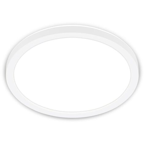 Briloner Tava LED Plafonnier, Plat, Lumière indirecte, Lumière blanc neutre, Blanc, Ø24 x 3 cm