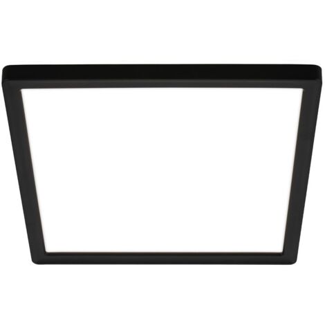 Briloner Tava LED Plafonnier, Plat, Lumière indirecte, Lumière blanc neutre, Noir, 24 x 24 x 3 cm