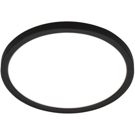 Briloner Tava LED Plafonnier, Plat, Lumière indirecte, Lumière blanc neutre, Noir, Ø24 x 3 cm