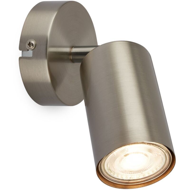BRILONER 1 Light Nickel Matt Metal LED Spotlight in Silver