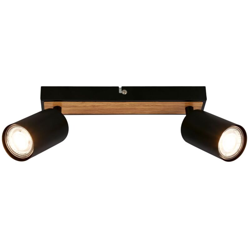 Briloner - Deckenstrahler Deckenleuchte Deckenlampe Schlafzimmer Schwenkbar 2-flammig Holz