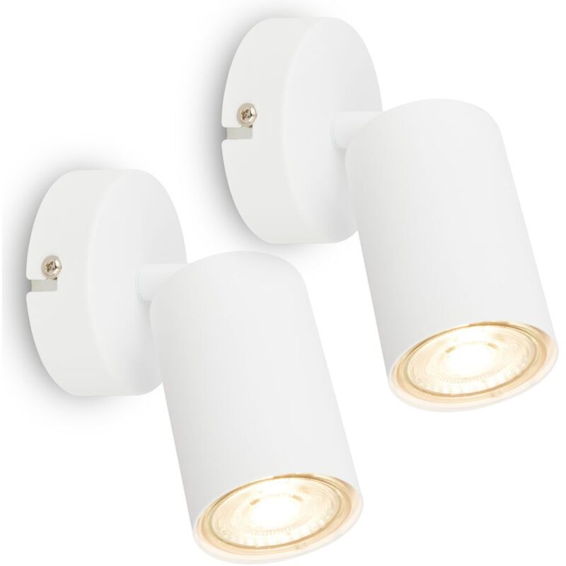 Briloner Tib 2er Set Led Wandspot, Schwenkbar, Exkl. 1 X Led/gu10 Max. 9 W, Weiß, Ø8x15, 5 Cm