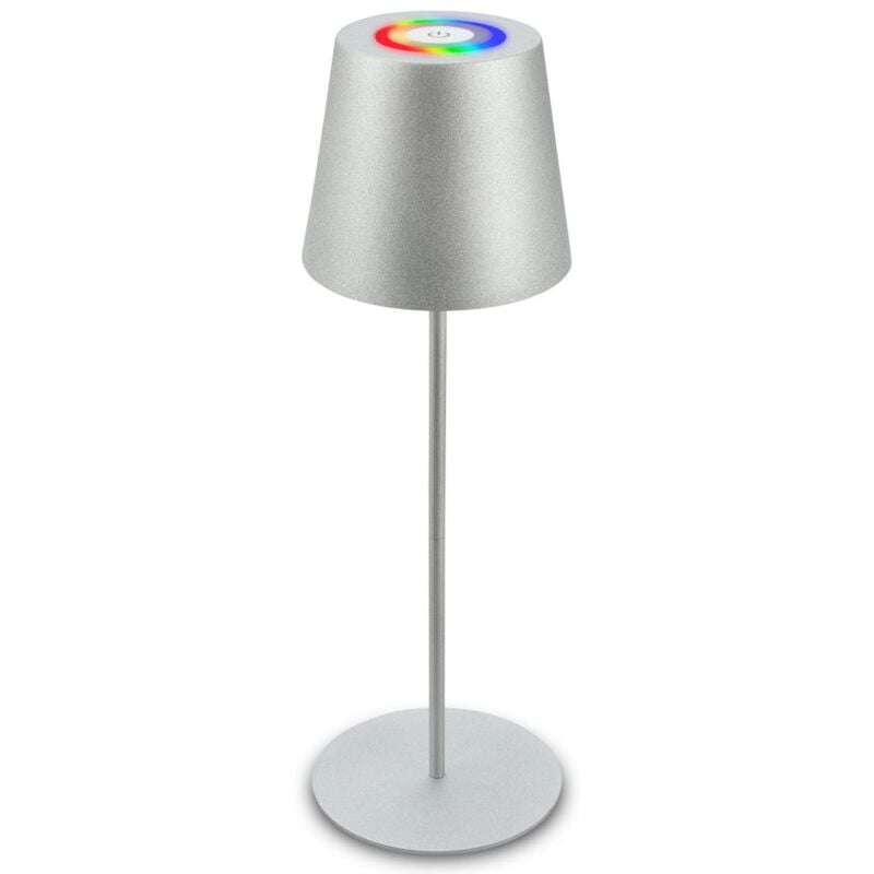Briloner - lampe de table sans fil, tactile, lumière colorée rgb+w, hauteur réglable, chrome mat, dimensions : Ø36 x 10,5 cm