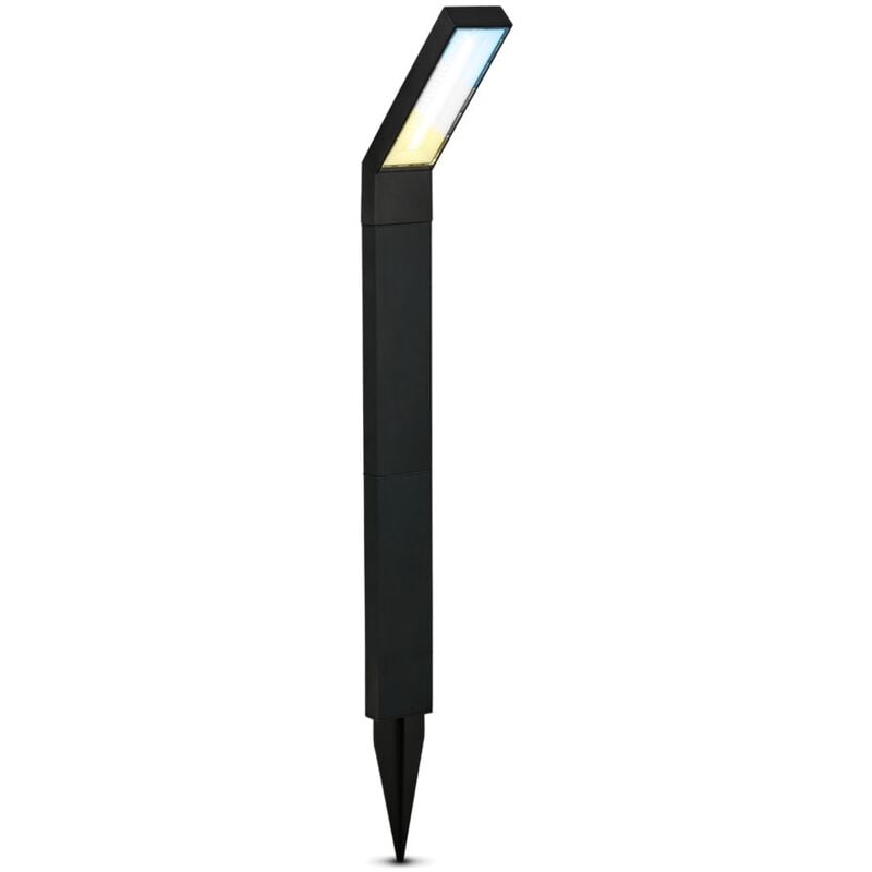 Lampe de chemin solaire, capteur crépusculaire, protection contre les projections d'eau, noir, dimensions : 66 x 5 x 12,5 cm - Briloner