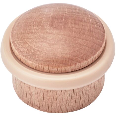 Brinox Fermaporta in legno cilindrico con vite visibile, faggio, 2,9 x 3,5 x 3,5 cm
