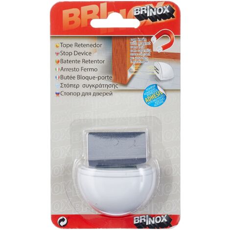 Brinox - Magnete fermaporte adesivo, colore: bianco