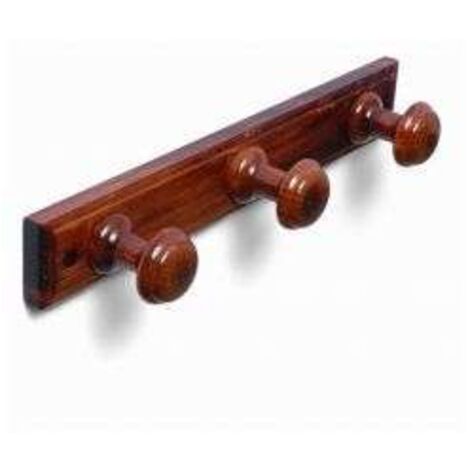BRINOX PERCHA MADERA 3 POMOS SAPELI B30200Z