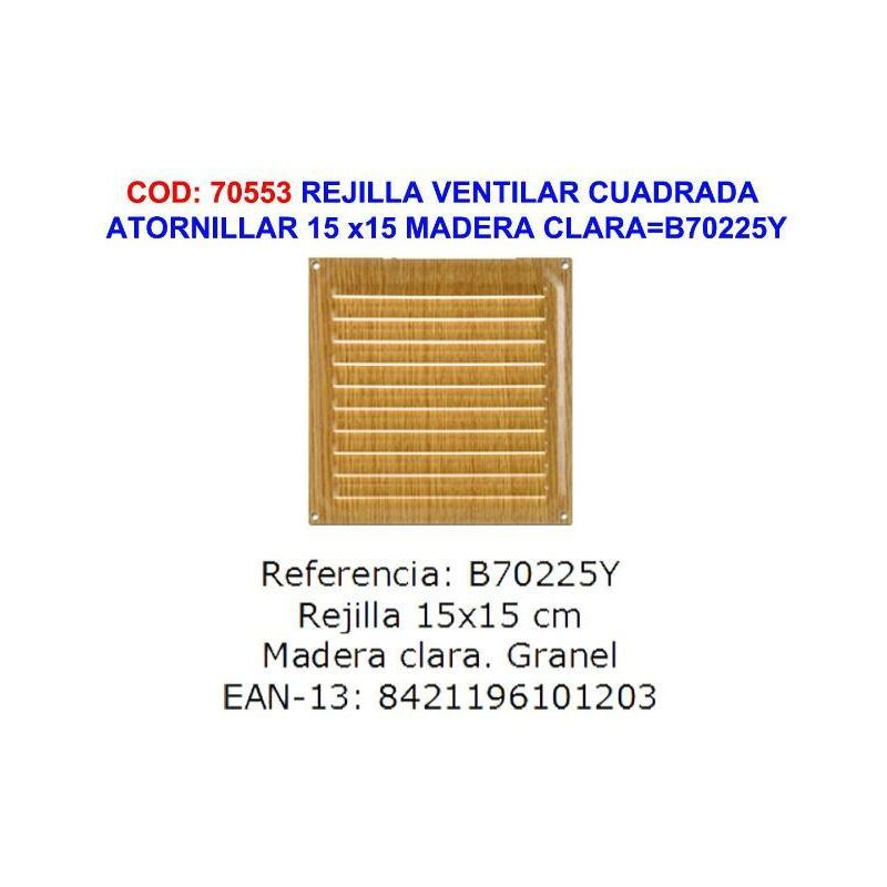 

MIBRICOTIENDA brinox rejilla ventilar atornillar 15 x15 madera clara b70225y