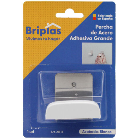 BRIPLAS  COLGADOR PERCHA COCINA INOX ADHES 1U GRANDE BLANC=215B