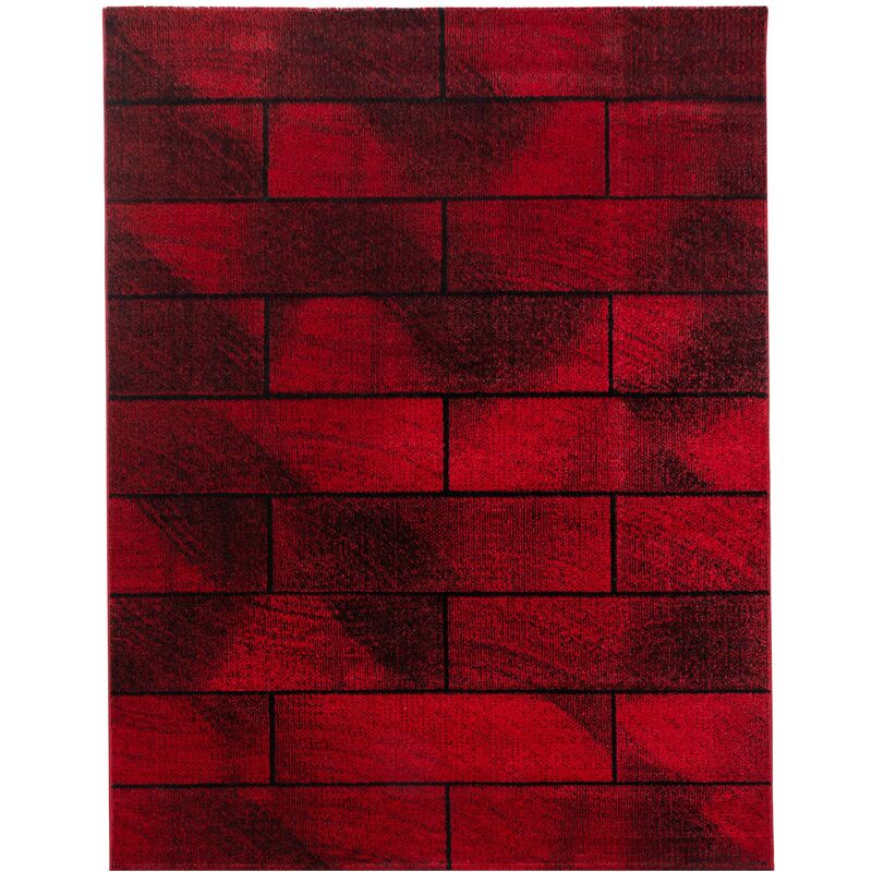 BRIQUE - Tapis effet mur (Rouge - 80x150cm)
