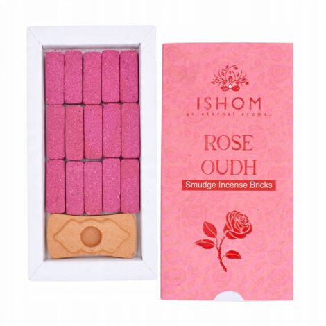 Briques d'encens avec support - Bois de rose