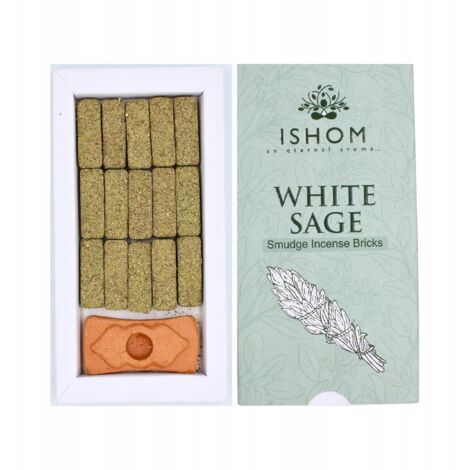 Briques d'encens avec support - Sauge blanche