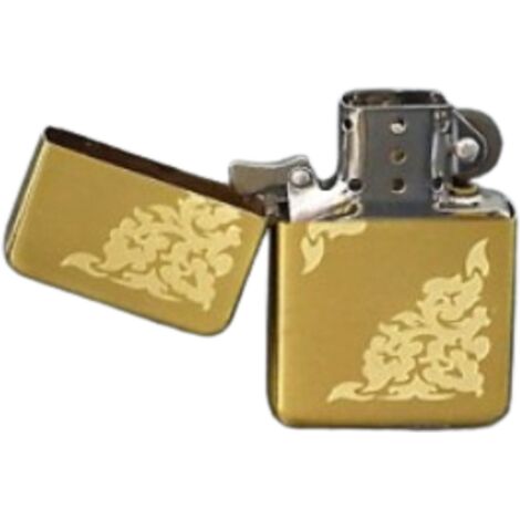 Briquet à essence doré élégant avec gravure Gentelo