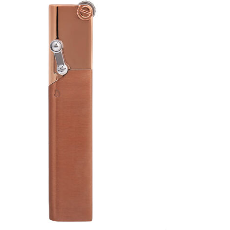Briquet à gaz butane rechargeable mince et anti-vent portable (Doré)
