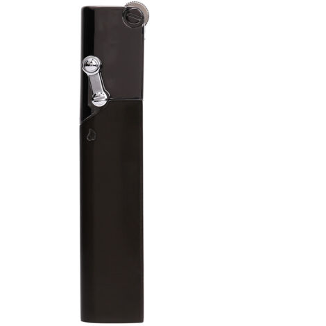 Briquet à gaz butane rechargeable mince et anti-vent portable (Noir)