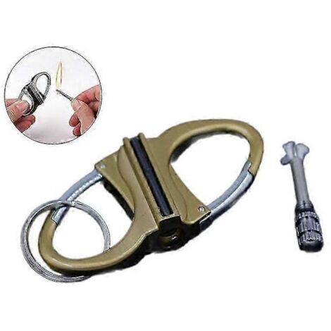 Briquet Infinity à allumage permanent avec porte-clés, le briquet éternel, kit d'allume-feu d'urgence doré