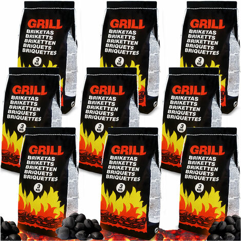 Briquettes de charbon de bois 27kg – Combustion rapide en 30 minutes – Longue durée d'incandescence – Faibles résidus de cendres – Markenartikel