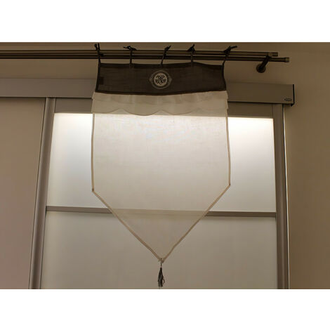 Brise-bise 60x90 cm brodé lin VOIL20B