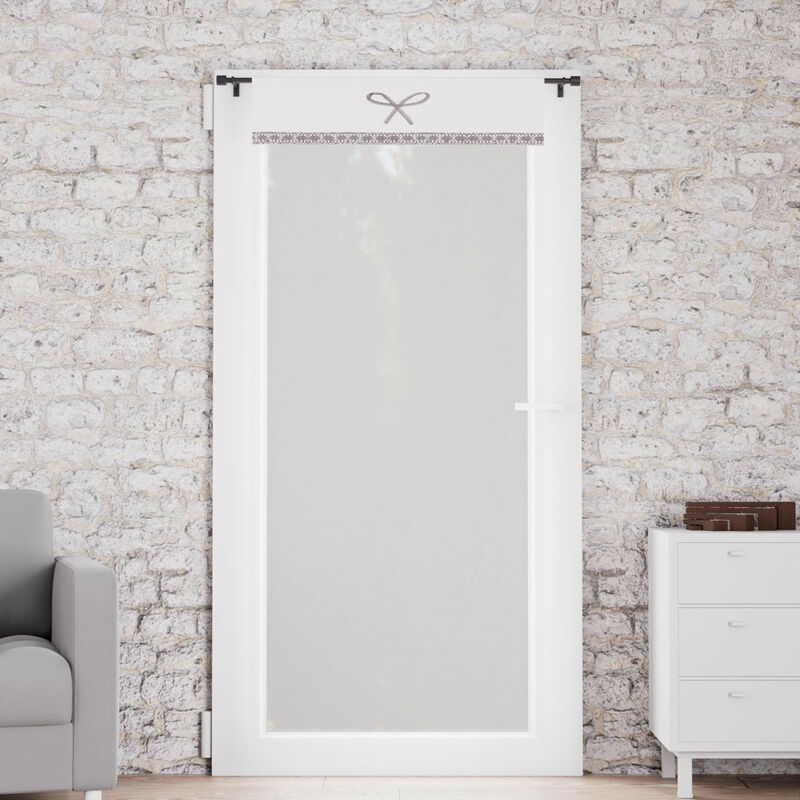 Voilage porte-fenêtre coton 70x200 cm emilie blanc, par Soleil d'ocre