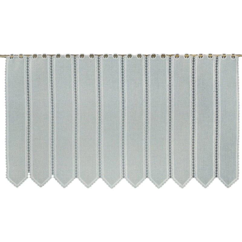 Brise bise brodé en étamine Blanc 120x60 cm