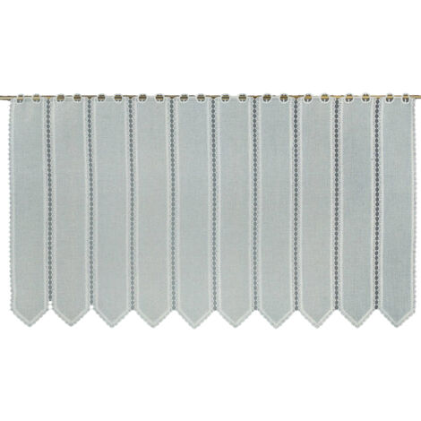 Brise bise brodé en étamine Blanc 120x45 cm