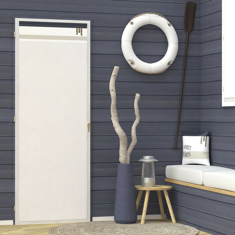 Voilage porte-fenêtre en coton 70x200 cm esprit marin, par Soleil d'Ocre