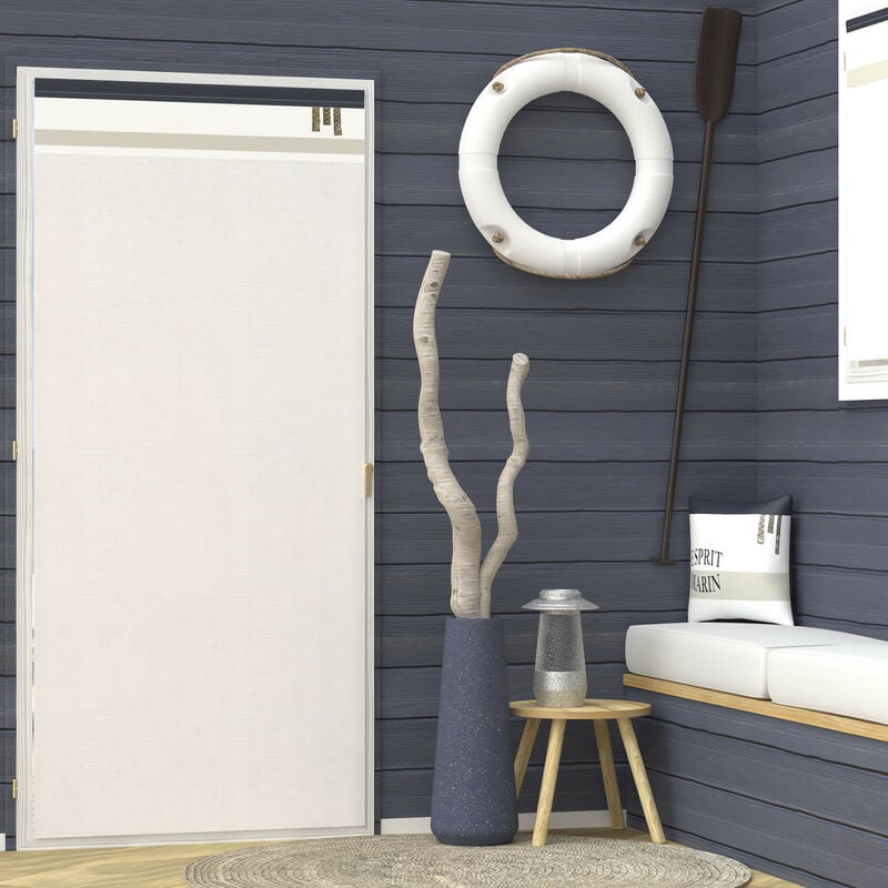 Voilage porte-fenêtre en coton 90x200 cm esprit marin, par Soleil d'Ocre