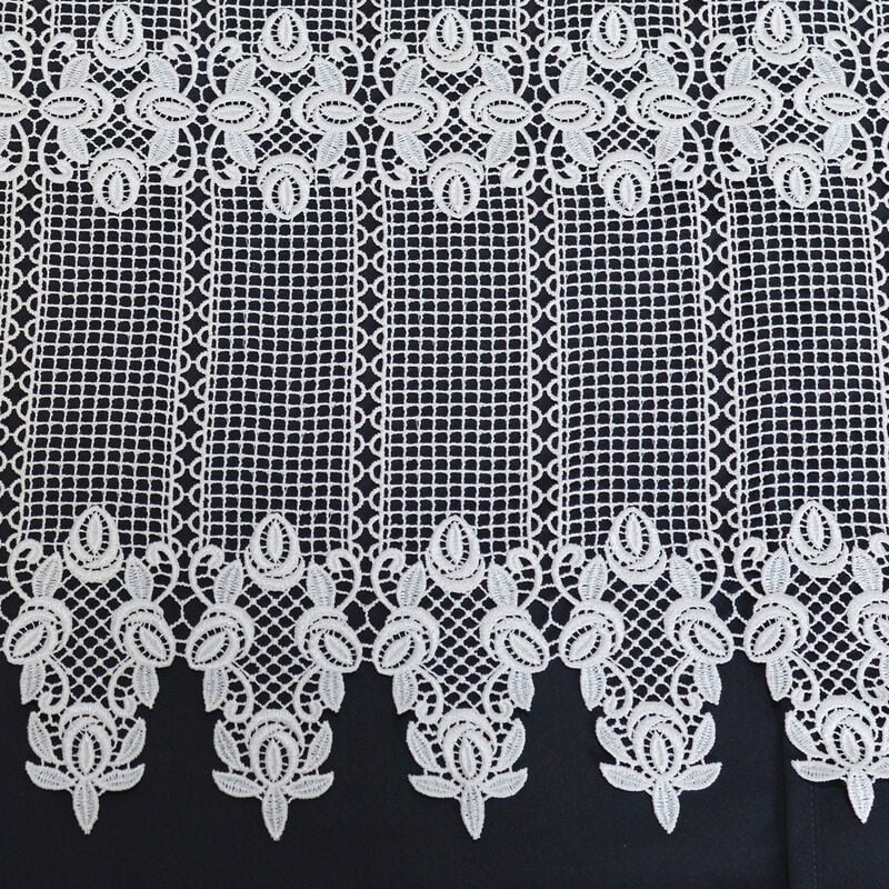 Brise bise en macramé au style ornemental Blanc 1.2x1.2 m