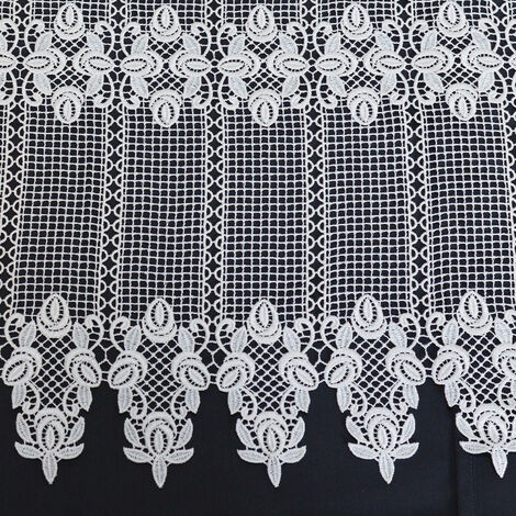 Brise bise en macramé au style ornemental Blanc 30x45 cm
