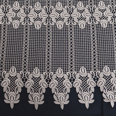 Brise bise en macramé au style ornemental Ecru 60x120 cm