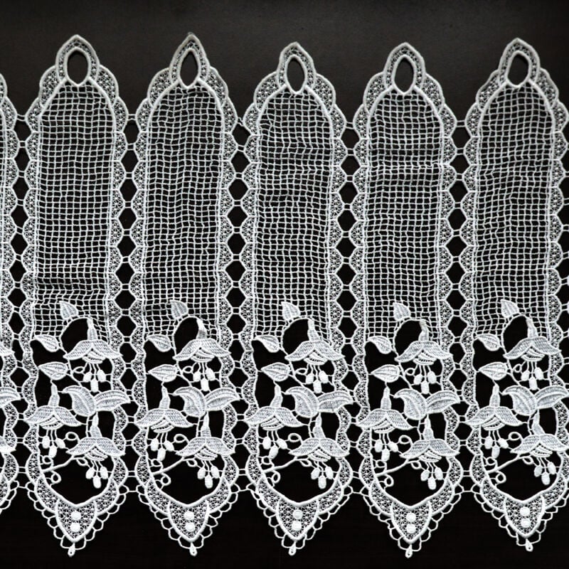 Brise bise en macramé esprit fleuri Blanc 0.9x1.2 m