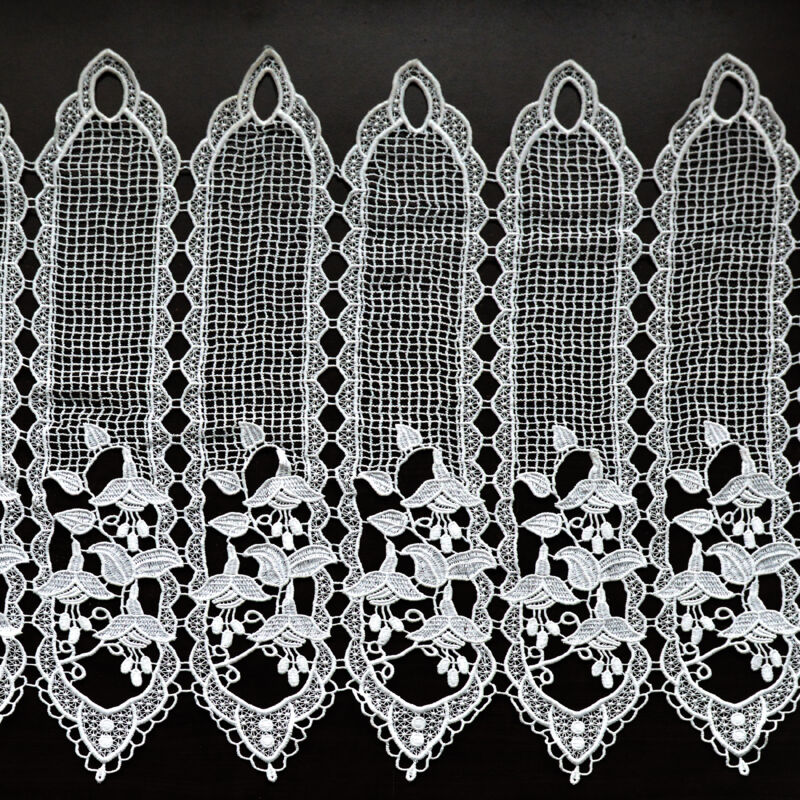 Brise bise en macramé esprit fleuri Blanc 0.6x0.9 m