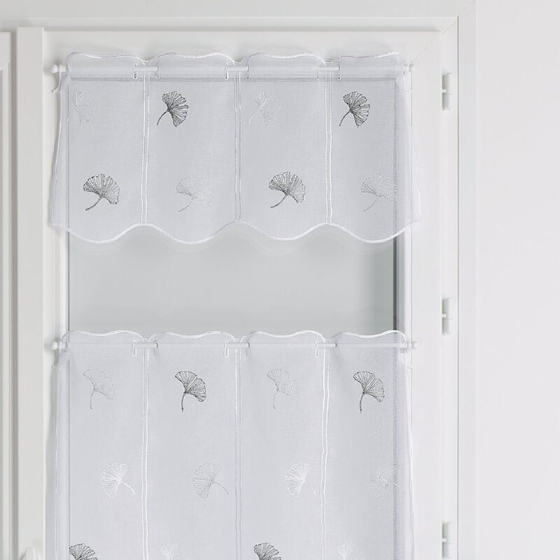 Brise bise en voile fantaisie brodé Gris clair 0.3x0.9 m