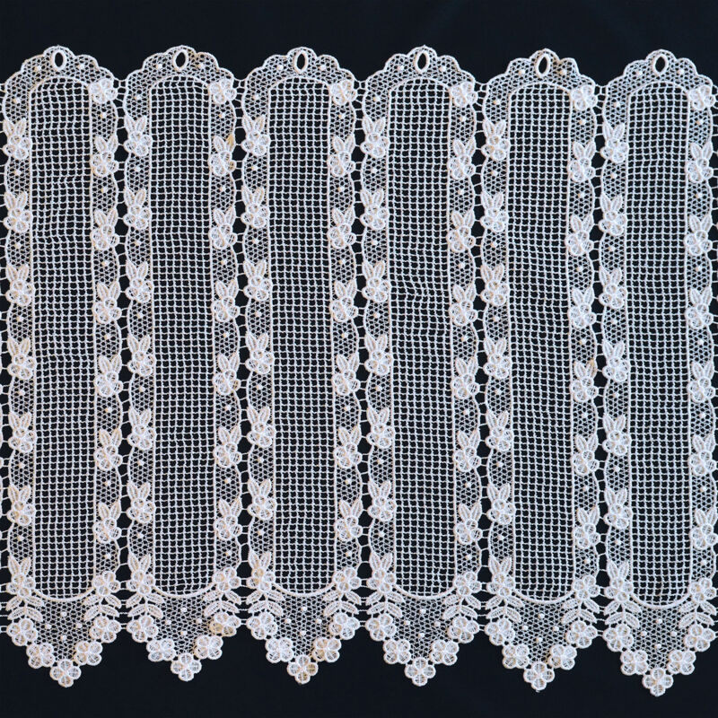 Brise Bise macramé motif fleurs Blanc 30x90 cm