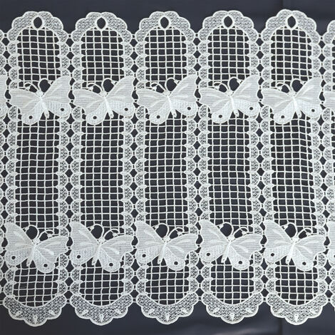 Brise bise papillons en macramé Blanc 90x60 cm