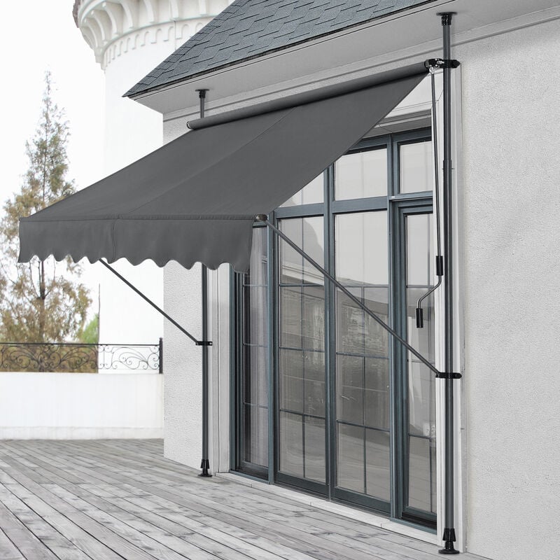 Rideau de chambre avec des parasols gris à hauteur variable variable différentes tailles Couleur : 198x120x200 / 298 cm