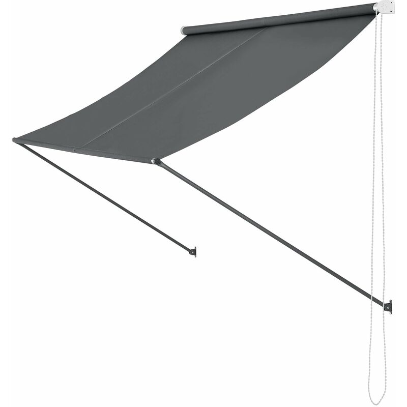 Helloshop26 - Brise-soleil pare-soleil auvent pour fixer au mur rétractable armature en acier 300 x 120 cm gris