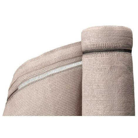 Brise-Vue Jardin Taupe 220g/m² - 1,20m X 10m - Polyéthylène Tressé Anti-UV - Opacité 90% - Fixation Facile