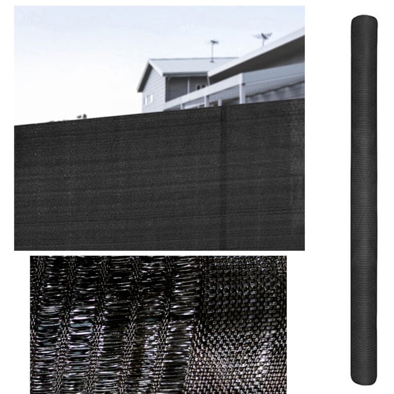 Comercial Candela - Rouleau De Brise Vue 1,5X5 m 100% Polyamide Occultation 80% Noir