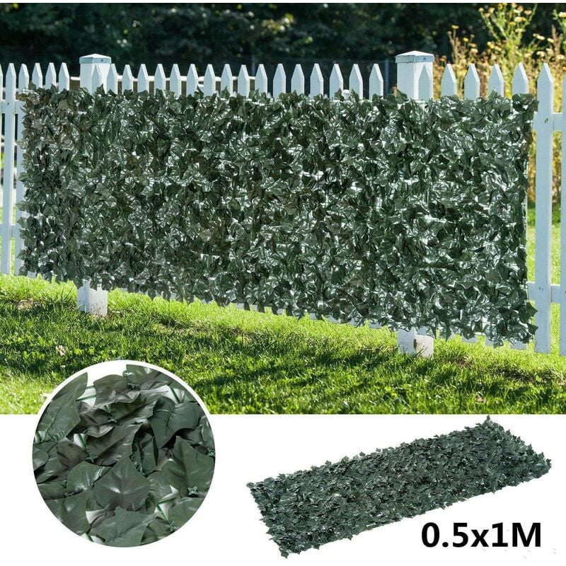 Insma - 50x100CM Brise Vue Cloture Feuille Verte Artificielle Couverture de Panneaux swagx