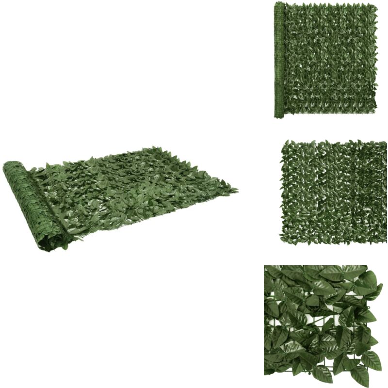 Brise-vue de balcon avec feuilles vert foncé 300x150 cm - Brise Vue Balcon - Ecran D'intimité - Décoration Extérieure - Protection Solaire - Clôture