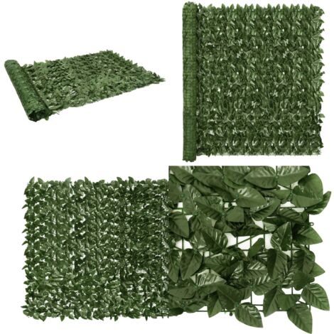 Brise-vue de balcon avec feuilles vert foncé 300x150 cm - Brise Vue Balcon - Ecran D'intimité - Décoration Extérieure - Protection Solaire - Clôture Pliable - Home & Living