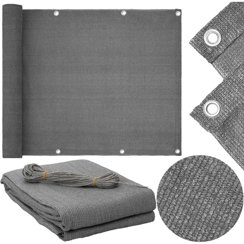 REA - Brise vue de balcon Grey 0,8x5M pe