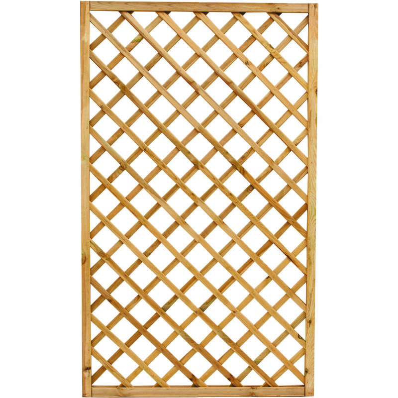 Panneau quadrille' rectangulaire en bois de pin impre'gne' 120x180 cm pour terrasse de jardin